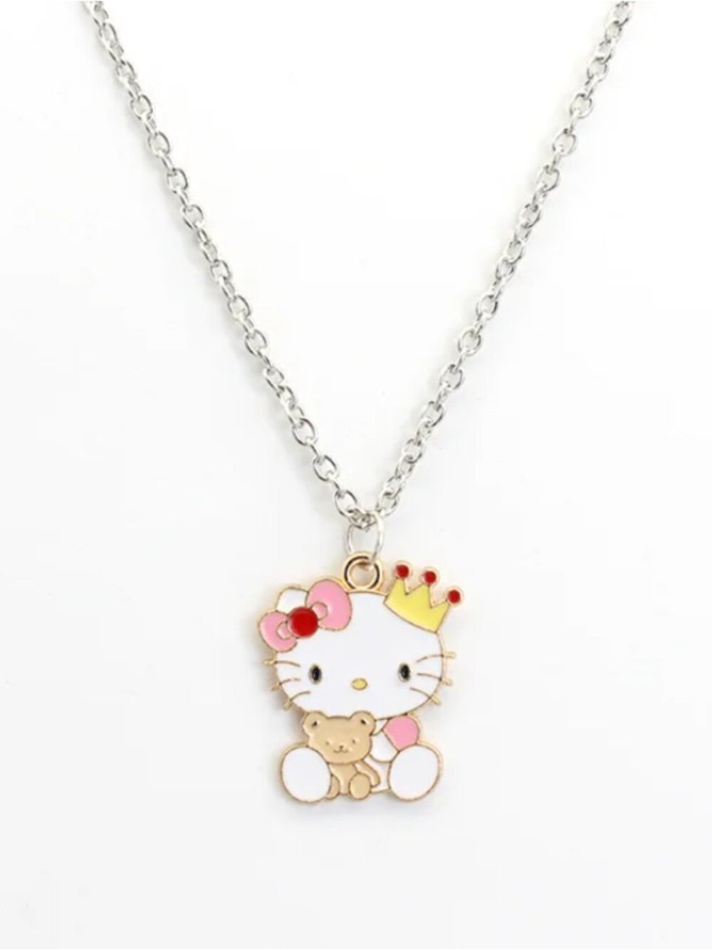 Adorable Hello Kitty Pendant Necklace – Cute Cartoon Cat Jewelry Collector Fans